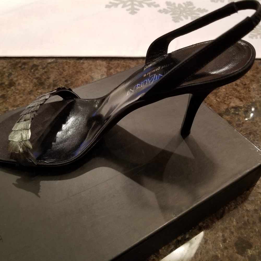 YSL- Feather Slingback Sandal - Picture 3 of 5